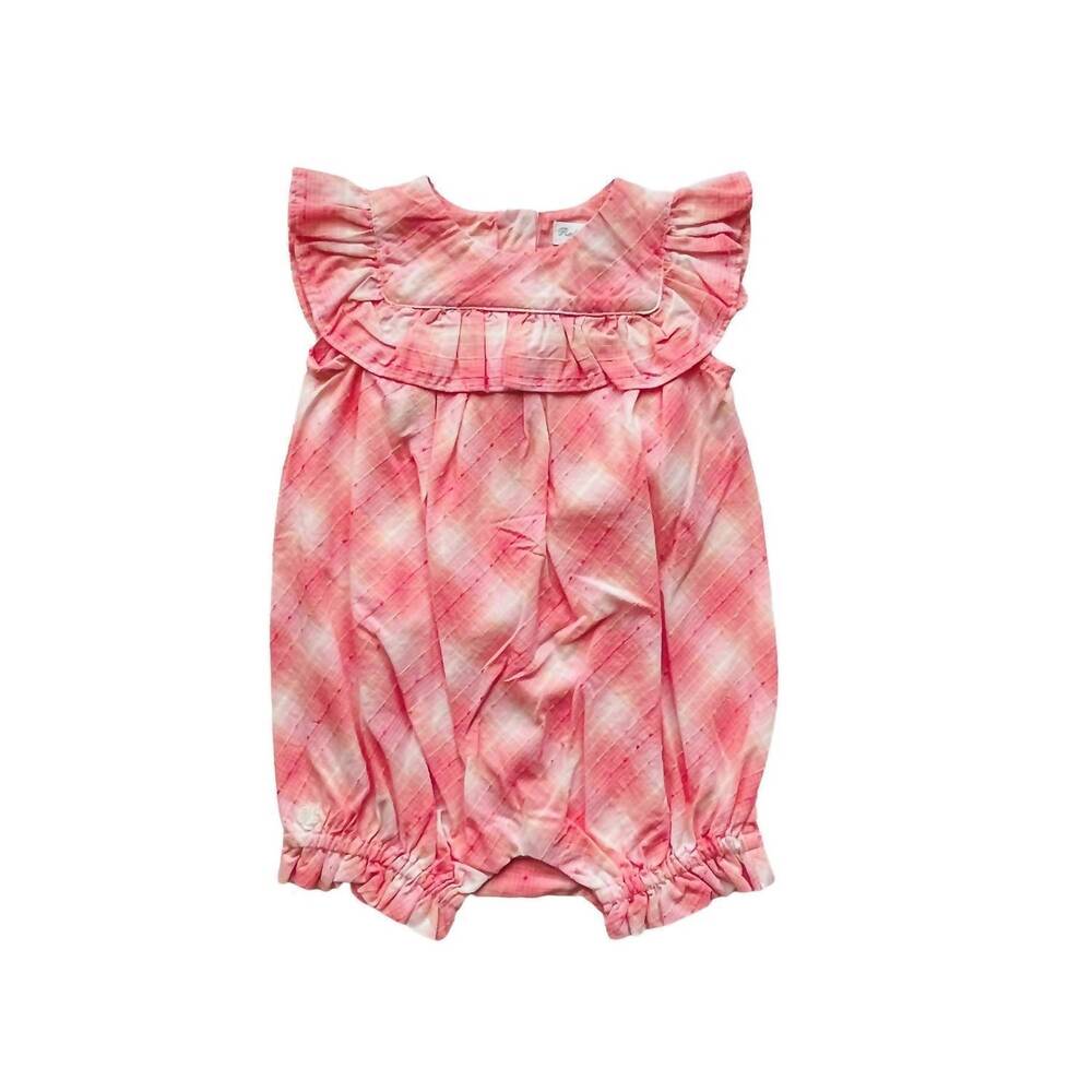 NEW RALPH LAUREN girl's plaid ruffle shortall in pink
